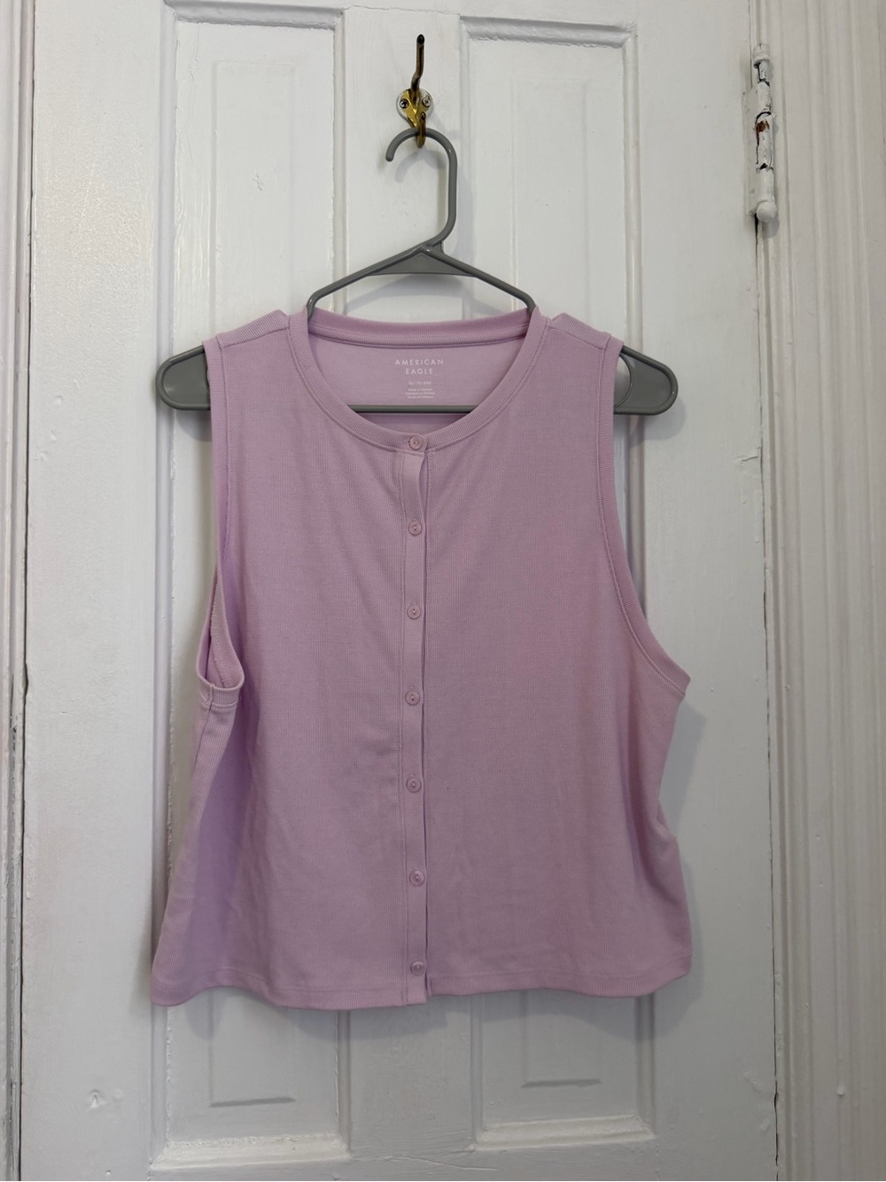 American Eagle Outfitters AE Lavender Button-Front Sleeveless Tank